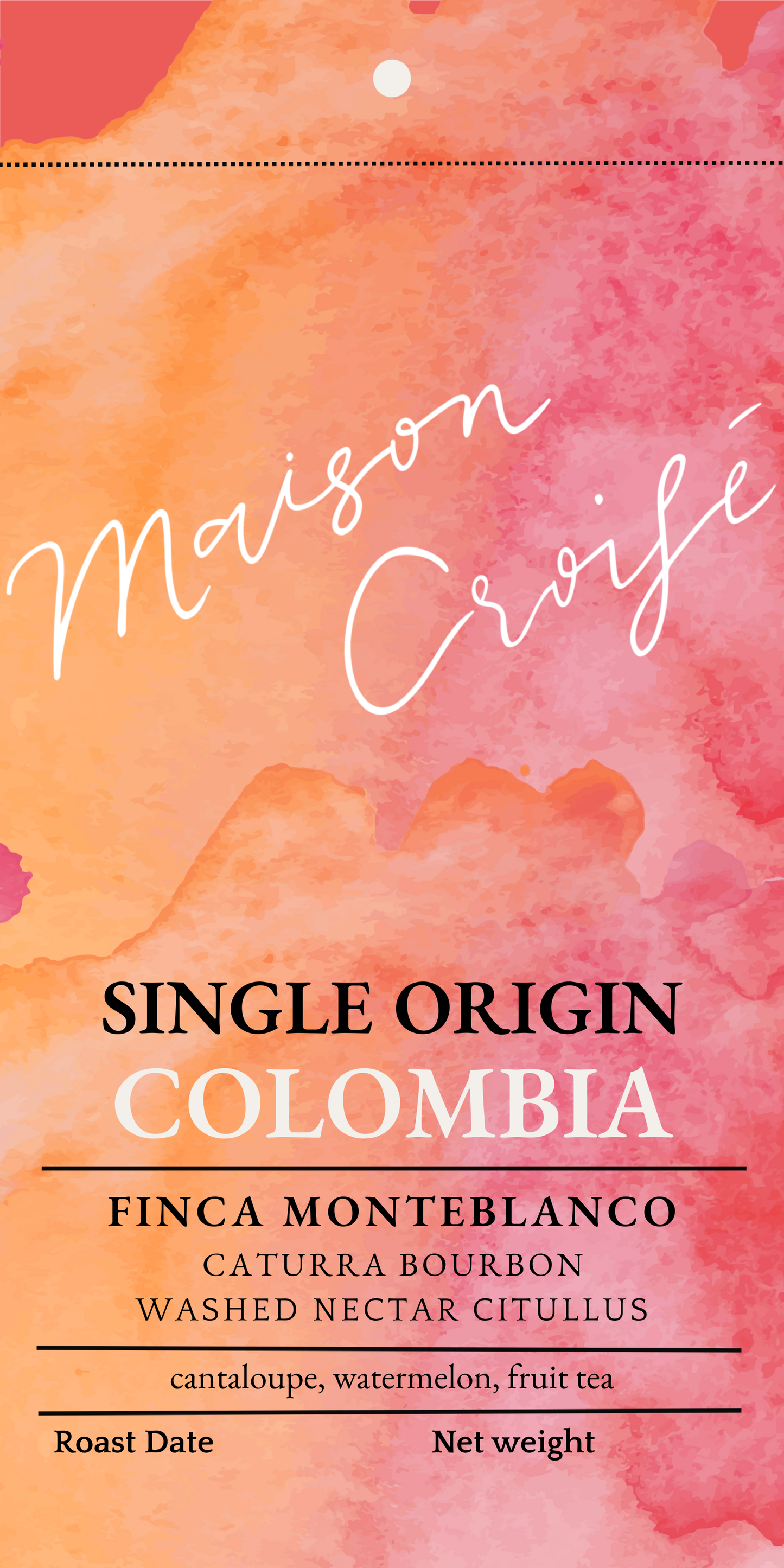 Colombia Finca Monteblanco Caturra Bourbon Washed Nectar Citullus