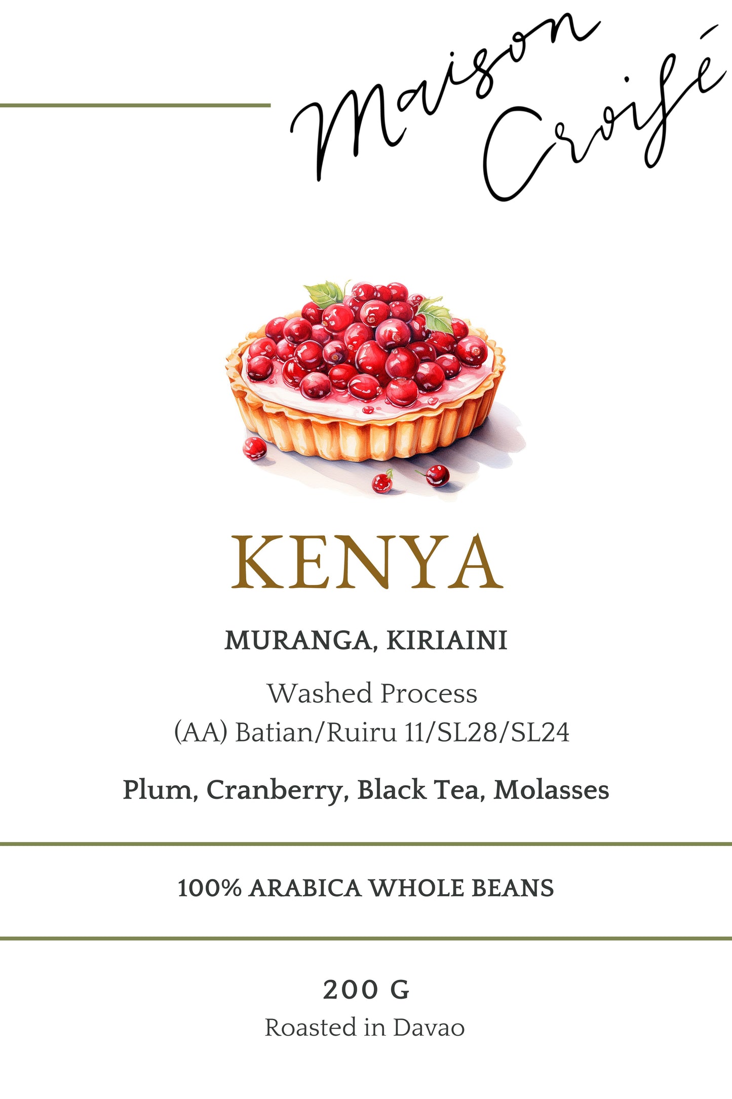 Kenya Muranga Kiriaini Washed Process AA Batian/Ruiru 11/SL28/SL24